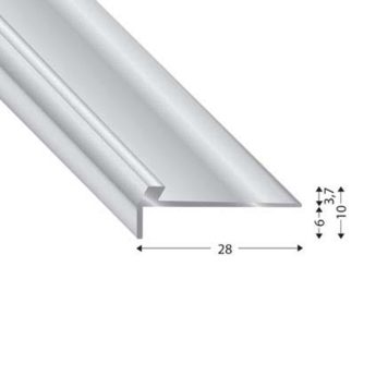 PROF STAIR NOSING V=3,7 MM SILVER 270 CM